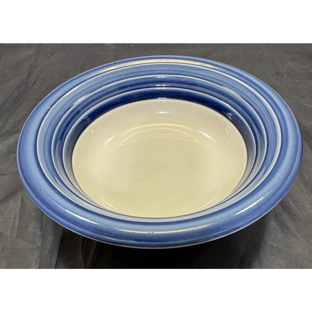 VTG Newcor Satellite Granite/Cobalt Blue Stripes 9" Serving Bowl Discontinued